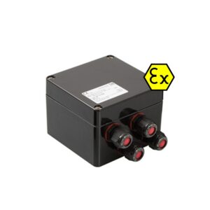 Puszka EX o wymiarach 160 x 160 x 91 mm, z 14 zaciskami UT 4, idealna do systemów o większej liczbie połączeń w rozbudowanych instalacjach.
