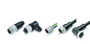 Zdjęcie pokazuje przegląd złącz 7/8" stosowanych w technice automatyzacji - dostarczenie napięcia i mocy - Franz BINDER
