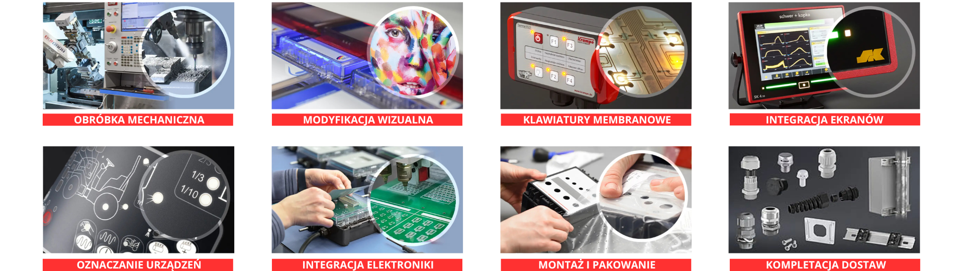 Usługi - frezowanie, malowanie, integracja obudów Usługi - frezowanie, malowanie, integracja obudów